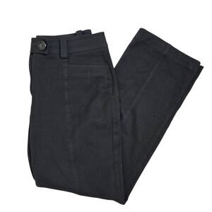 Talbots Stretch Dress Pants Womens Black Straight Leg Front Seam Slacks 8
